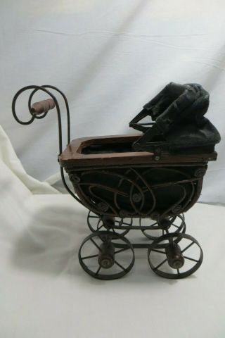 Decorative Wood/metal/canvas Baby Stroller Carriage Buggy,  Vintage Look