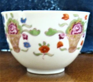 Antique Meissen Handleless Tea Cup 18th Century Basket Flowers Painting c1750 2