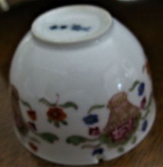 Antique Meissen Handleless Tea Cup 18th Century Basket Flowers Painting c1750 8