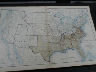 Antique Us Csa Civil War Map Union And Confederate Boundaries Dec.  31 1863