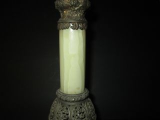 Antique Miller 1892 Parlor / Banquet GWTW Oil Lamp Converted Electrified Lamp 8