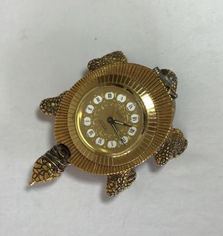 Vintage Looping Swiss Alarm Clock 15 Jewel 916602 Turtle Repairs Missing Shell