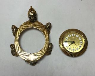 Vintage Looping Swiss Alarm Clock 15 Jewel 916602 Turtle Repairs Missing Shell 3