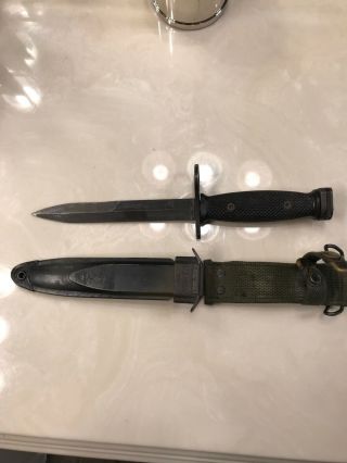 Us M7 Bayonet W/m8a1 Scabbard Knife Vintage Vietnam M1 M4