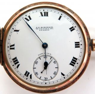 c1924 AUSTRALIAN RETAILER POCKET WATCH.  “J E ROBINSON,  SYDNEY” WALTHAM MOVEMENT. 2