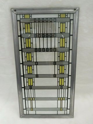 Vintage Frank Lloyd Wright Geometric Stained Glass Panel Design