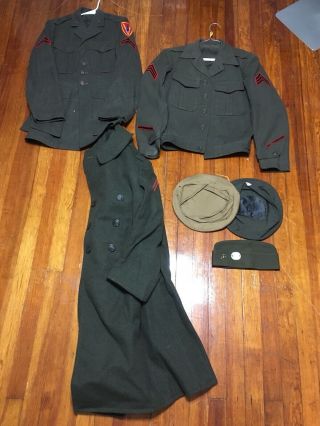 Wwii Usmc 5th Marine Division Grouping Uniform Dogtag Wia Iwo Jima