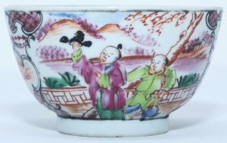 CHINESE 18th C FAMILLE ROSE MANDARIN TEA BOWL 3