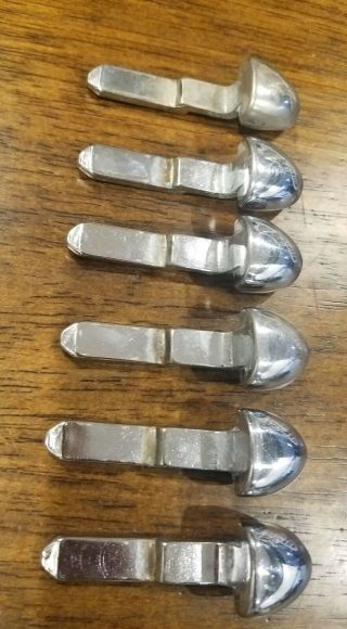 Vintage Chambers Stove Range Oven Model C or B Thumb Latch Key Set of 6 Chrome 3