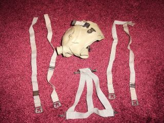 Wwii Usaaf A - 9 Short Oxygen Mask W.  Juliette Strap & 4 Attachment Straps.