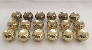 18 Vintage Solid Brass Drawer Pulls Reclaimed Knobs 1 3/8 "