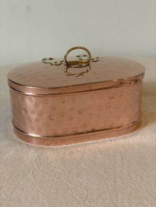 Vintage Hammered Copper & Brass Tin Box 2