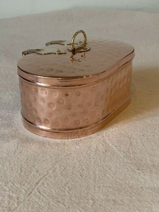 Vintage Hammered Copper & Brass Tin Box 3