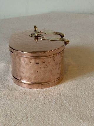 Vintage Hammered Copper & Brass Tin Box 4