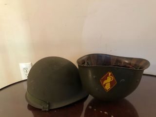 Authentic Vintage Vietnam War Era Us Military Steel Helmet & Liner Usa Army