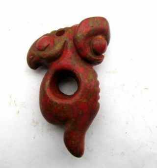 3.  5 " Hongshan Culture Hand - Carved Red Stone Pendant