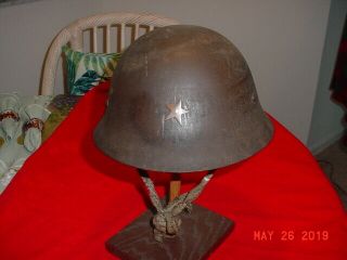 Wwii Japanese Combat Army Helmet With Liner