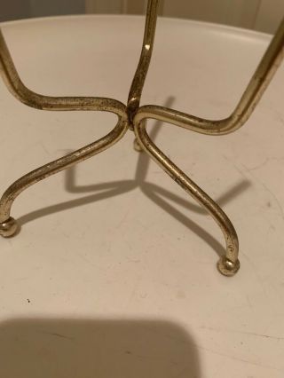 Vtg Mid Century Mini Metal Table Top Plant Stand Bullet Style 3