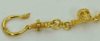 18K GOLD PLATED Victorian MEMENTO MORI SKULLS&BONES pocket watch chain/Bracelet 3