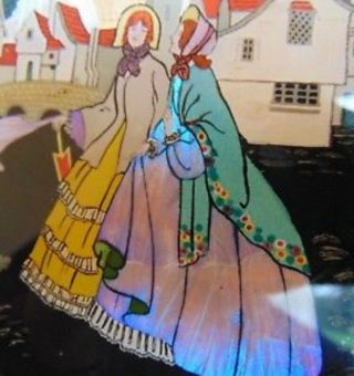 1920 ' s Art Deco Picture crinoline Ladies Morphos Butterflies 1930 Art Deco 2