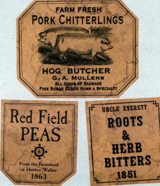 Red Field Peas Primitive Country Farmhouse 26 Pantry Labels