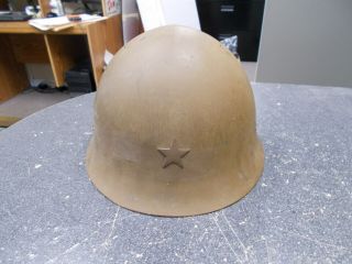 Japan Wwii Japanese Type 90 Combat Helmet W/ Liner Clothe Chinstraps