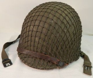 Wwii U.  S.  Army M1 Combat Helmet,  100 Complete Wwii Helmet Liner And Wwii Net