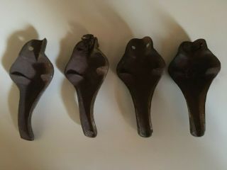 Antique Cast iron legs for wood stove - set of 4 - 5 1/2 