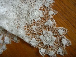 Vintage Bobbin Lace Mantilla Veil / Heirloom Quality / White/ Made in Portugal 4