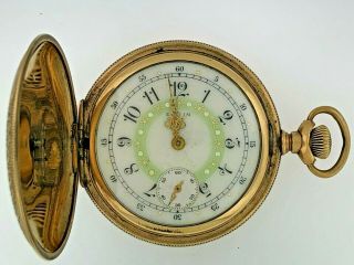 Vintage Elgin Pocket Watch Green Fancy Dial - Running Well