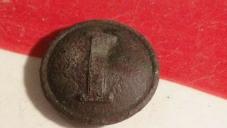 Dug Civil War Confederate Lined Block I Coat Button
