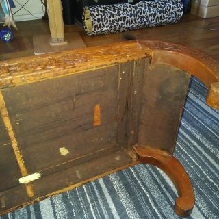 Antique Wood Carved Coffee Table,  Nautical design,  Glass Top 6