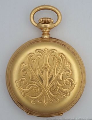 Antique 1888 Large Patek Philippe 18k Gold Hunter Pocket Watch