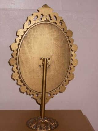 Vintage Art Nouveau brass photo frame on a stand 16ins 2