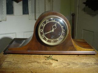 Vintage Seth Thomas Mid - Century Modern Westminster Chime Tambour Clock