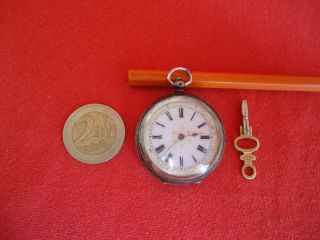 ANTIQUE 1910 ' s.  SWISS POCKET WATCH in STERLING SILVER (935) CASE SERVICED&WORKS 2