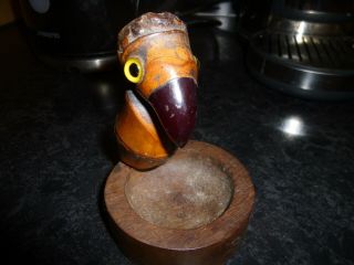 Henry Howell Yz Ashtray Carved Wood Bird