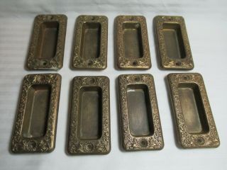 Set Of 8 Eastlake Pocket Door Pull Window Sash Finger Pull Vintage Antique