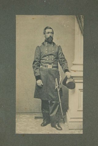 1880s Civil War General James Nagle Large Card Mount Photo In Civil War Uniform