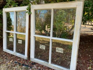 2 - 22 x 27 Matching Vintage Window sash old 4 pane from 1926 Arts & Crafts 2
