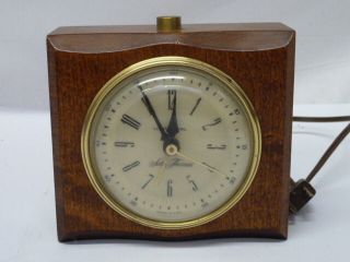 Vintage Seth Thomas Lighted Dial Wood Alarm Electric Clock