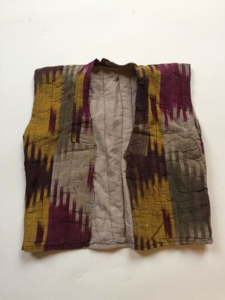 Vintage Uzbek Ikat Silk Child Waistcoat