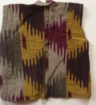 Vintage Uzbek Ikat Silk Child Waistcoat 4