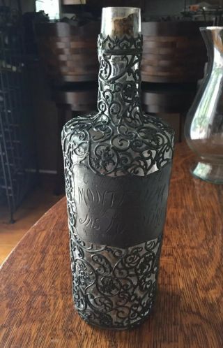 Montezuma Rye - Whiskey Antique Liquor Bottle C.  1894 Pre Prohibition Artifact 2