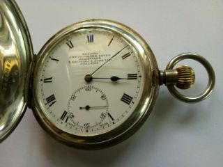 Antique Sheppo Pocket Watch Full Hunter.  Orig Guarantee Label.  Starts And Stops.