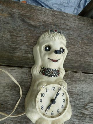 Vtg Model P1 POODLE CALIFORNIA Wall CLOCK Repair HUMS Moving Eyes Tail 2