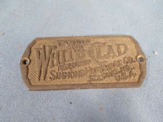 Vintage Brass White Clad Icebox Plaque Simmons Hardwareco