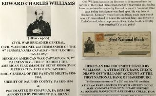 Civil War General Colonel 9th Pennsylvania Cavalry Sheriff Document Signed Check