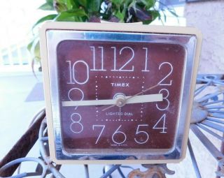 Vintage Timex Clock Company Alarm Clock Alighted Dial - Made In Us