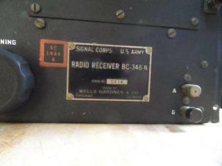 VINTAGE US ARMY SIGNAL CORPS RADIO RECEIVER BC - 348 - N POWERS ON 3